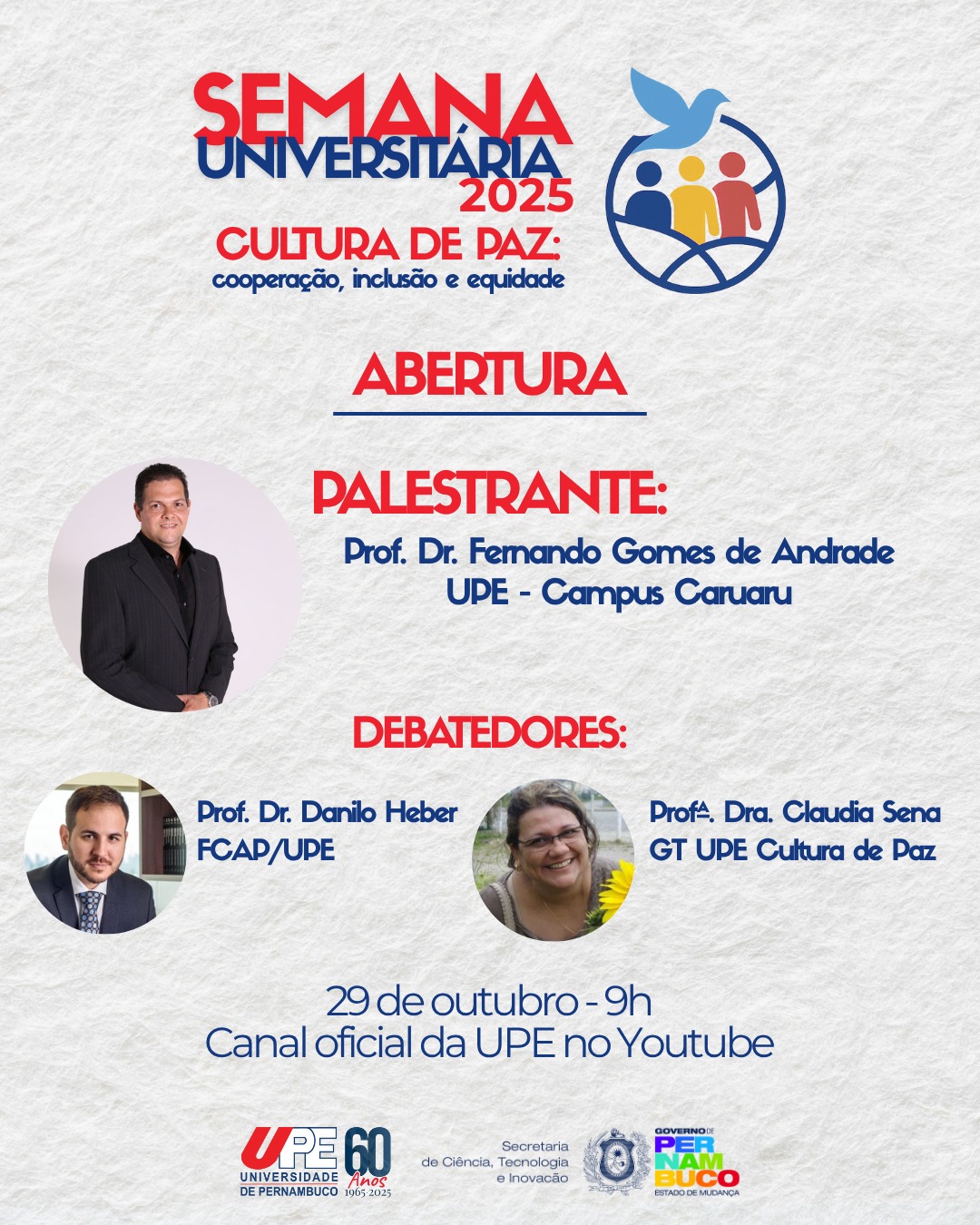 UPE dá início à Semana Universitária 2025 com palestra sobre Cultura de ...